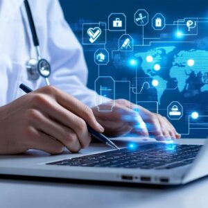 hands-doctor-typing-laptop-with-medical-icons-global-network-visuals_1275827-2005